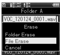 OLYMPUS LS-100 - Effacer un fichier - 1
