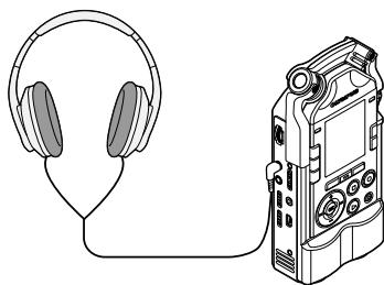 OLYMPUS LS-100 - Pour écouter le son en cours d'enregistrement (moniteur d'enregistrement) - 1