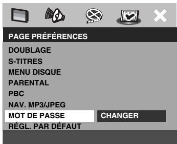 YAMAHA DVD-S550 - Modification du mot de passe - 1