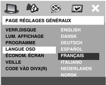 YAMAHA DVD-S550 - Choix de la langue menu - 1