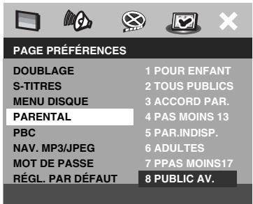 YAMAHA DVD-S550 - Limitation de lecture en configurant le contrôle parental - 1