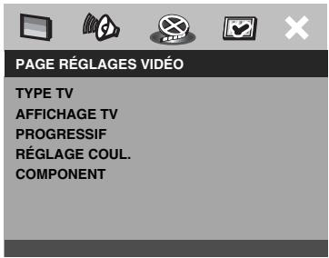 YAMAHA DVD-S550 - Menu réglages vidéo - 1