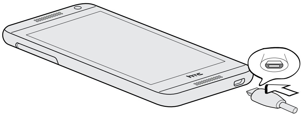 HTC Desire Blanc 610 - Charger la batterie - 2