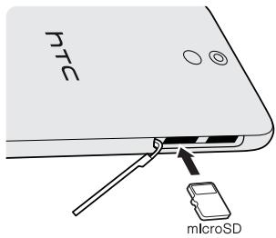 HTC Desire Blanc 610 - Installer la carte mémoire - 1