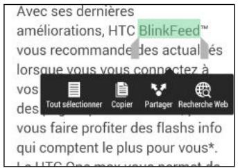 HTC Desire Blanc 610 - Sélectionner, copier et coller du texte - 1