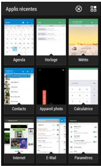 HTC Desire Blanc 610 - Basculer entre les applications ouvertes récemment - 1