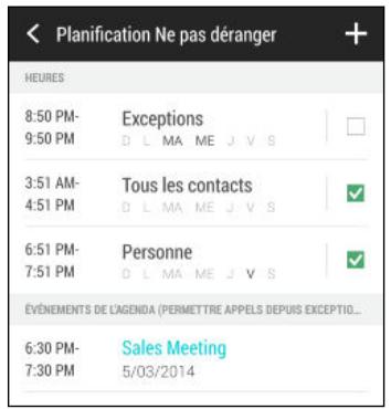 HTC Desire Blanc 610 - Définir une planification ne pas déranger - 1
