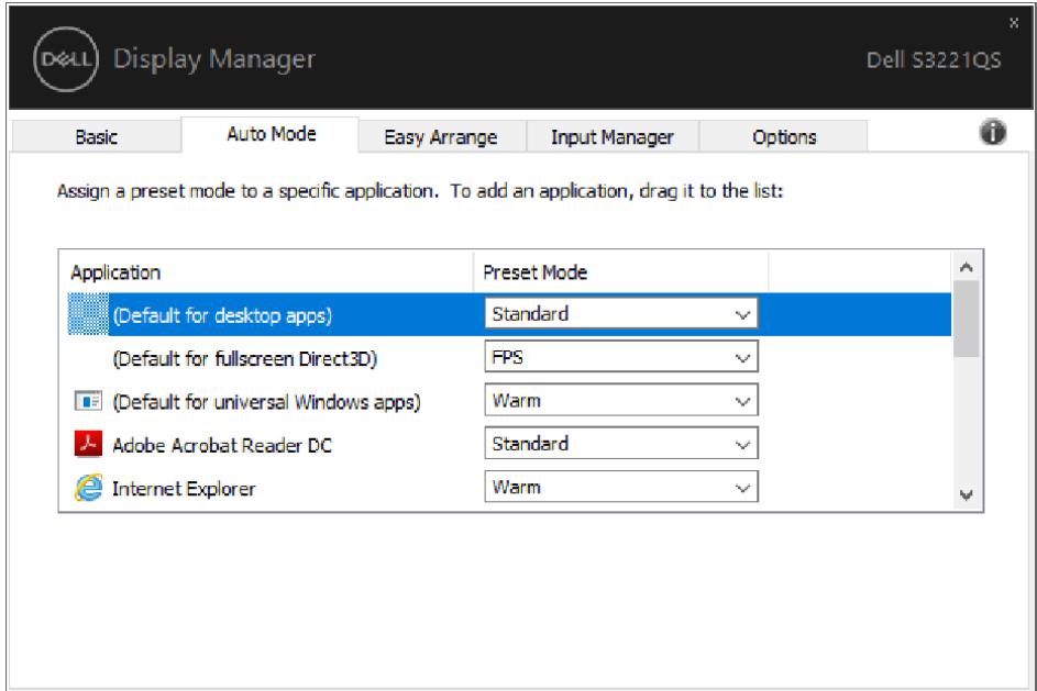 DELL PCS32210S - Assigner des modes prédéfinis à des applications - 2