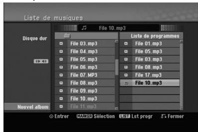 LG-GOLDSTAR RH188S - Options du menu de la Liste de programmes - 1