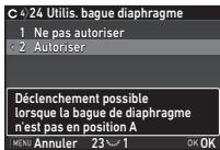 PENTAX K-70 - Utilisation de la bague de diaphragme - 1