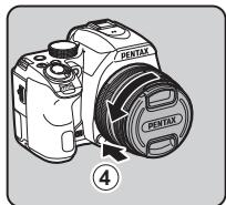 PENTAX K-70 - Pour retirer l'objectif - 1
