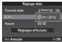 PENTAX K-70 - Réglage de la date et de l'heure - 2