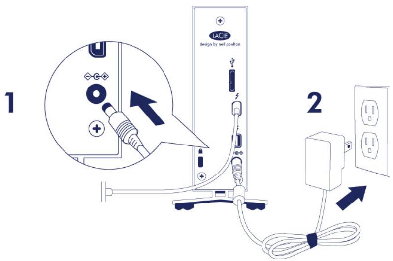 LACIE Lacie D2 4TB Thunder - Étape 2 : branchement du BLOC d'alimentation - 1