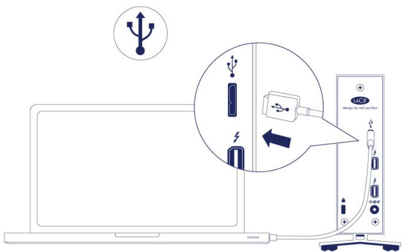 LACIE Lacie D2 4TB Thunder - Étape 1: connexion du cable d'interface - 2