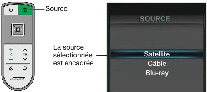 BOSER VIDEOWAVE 55S3 - Sélection d'une source - 1