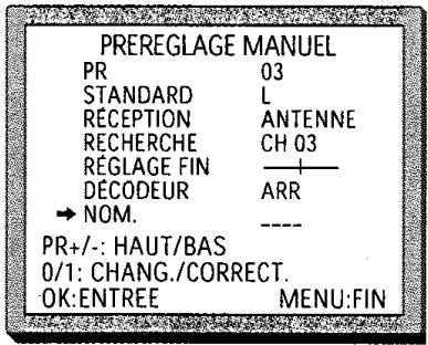 PROLINE SVP2650 - Préréglage manuel - 5
