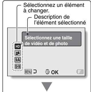 SANYO GH1 - Pour accéder/quitter l'écran de menu du mode simple/normal - 2
