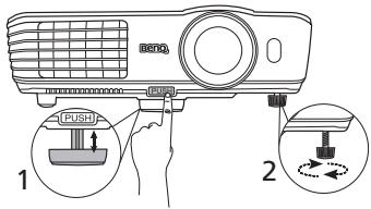 BENQ MW663 - Ajustement de l'angle de projection - 1
