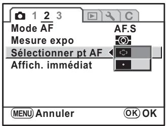 PENTAX KM+KC+18/55+50/200 - Utilisez le bouton de navigation (▲▼) pour sélectionner un réglage. - 1