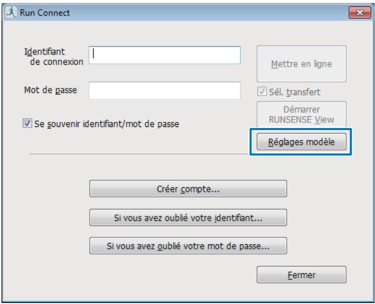 EPSON SF-810 B - Cliquez sur Réglages modèle dans l'écran Run Connect - 1