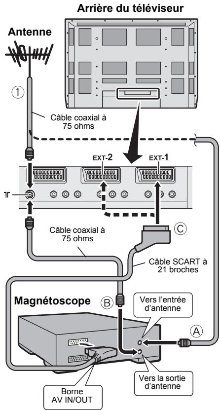 JBL PD35B50B - Raccordement de l'antenne et du magnétoscope (VCR) - 1