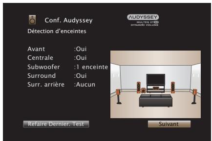 MARANTZ SR6011 - Lorsque l'enceinte détectée est affichée, sélectionnez "Suivant" puis appuyez sur ENTER. - 1