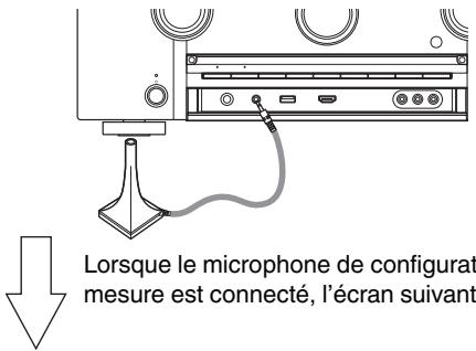 MARANTZ SR6011 - Connectez le microphone de mesures et de configuration sur la prise SETUP MIC de cet appareil. - 1