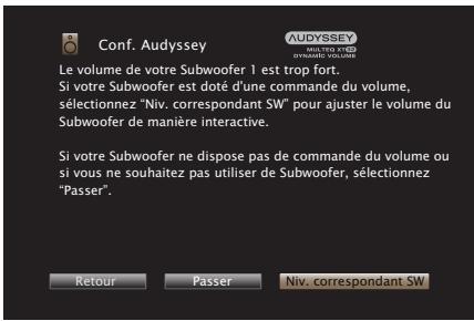 MARANTZ SR6011 - ■ Message d'erreur concernant le niveau du subwoofer et modalités d'ajustement - 1