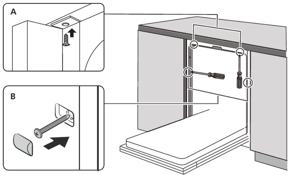 THOMSON THBIDW45DFULLSLID - Securing the Dishwasher in Place - 1