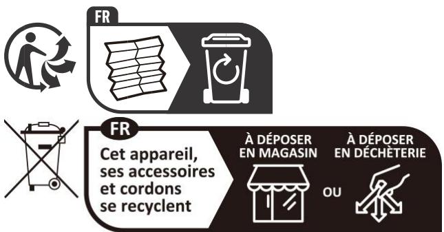 FR FR Cet appareil, ses accessoires et cordons se recyclent À DÉPOSER EN MAGASIN À DÉPOSER EN DÉCHÈTERIE OU