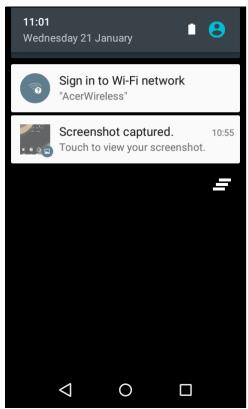 ACER Z220 - Zone de notification et statut - 2
