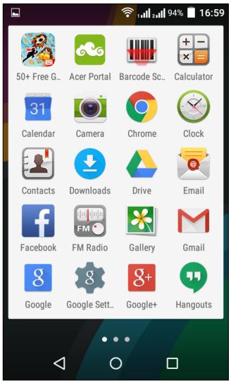 ACER Z220 - Le menu des applications (applis) - 1