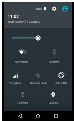 ACER Z220 - Zone de notification et statut - 3