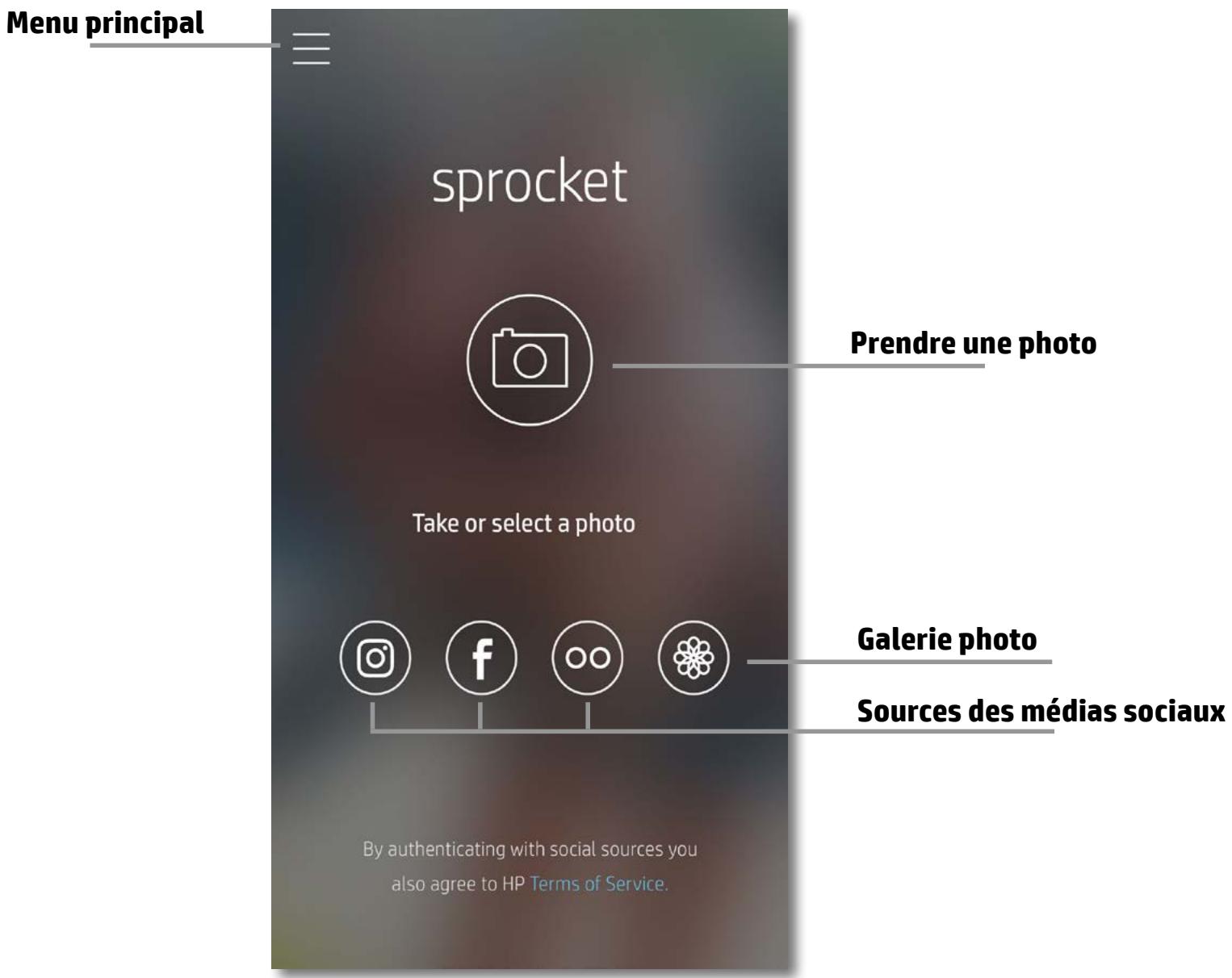 HP SPROCHET NOiRc - Écran d'accueil et navigation dans le menu - 1