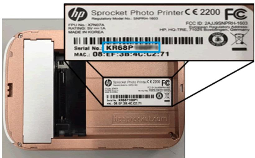 HP SPROCHET NOiRc - Comment retrouver le numéro de série de mon imprimante ? - 1