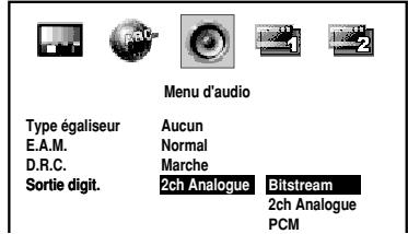 TOSHIBA DVD SP-P30 DT - Changez la sélection par △ / ▽, en vous reportant aux pages correspondantes 47, puis appuyez sur ENTER. - 2