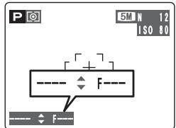 FUJIFILM FinePixE500 - Affichage du réglage de vitesse d'obturation et d'ouverture - 1