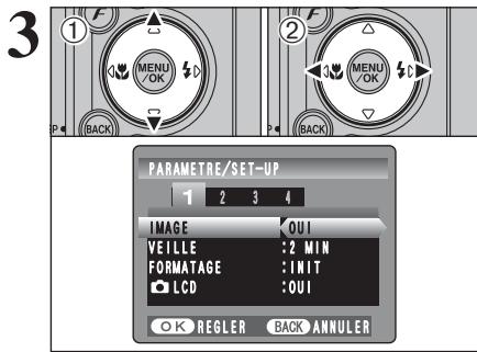 FUJIFILM FinePixE500 - Utilisation de l'ecran de parametrage - 3