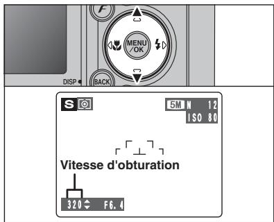FUJIFILM FinePixE500 - Affichage du réglage de vitesse d'obturation et d'ouverture - 3