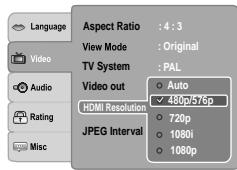 TOSHIBA SD 581 - Résolution HDMI - 1