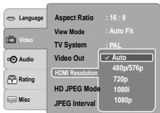 TOSHIBA SD-5010 - Résolution HDMI - 1