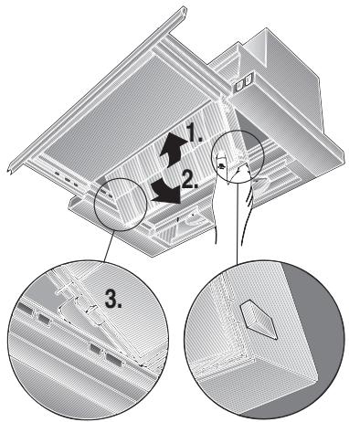 SIEMENS LI23031GRIS - Ce filtre sert à retenir les substances odoriférantes lorsque la hotte recycle l'air. - 2