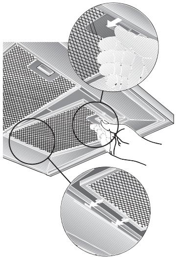 BOSCH DKE645/DKE945 - Aus- und Einbauern der Metall-Fettfilter: - 1