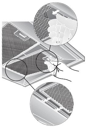 BOSCH DKE645/DKE945 - Desmontar y montar los filtros antigrasa metálicos: - 1