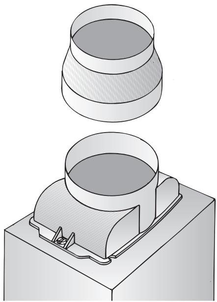BOSCH DKE645/DKE945 - Branchement du conduit d'évacuation 100mm - 1