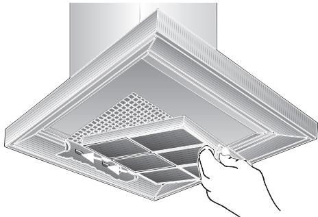 BOSCH DKE645/DKE945 - Inserting the filter: - 1