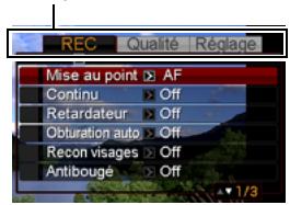 CASIO EX-S10 - Exemple de fonctionnement d'un menu - 1