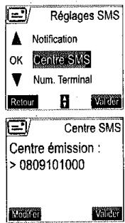 SAGEM D70V - Modifier le numéro de centre SMS - 1