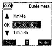 SAGEM D70V - Définir la durée du message - 3