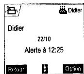 SAGEM D70V - Consulter une alerte anniversaire (ou agenda) - 3